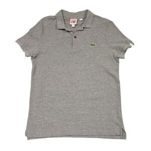 Lacoste L!VE Polo Shirt Mens S Gray Short Sleeve Pique Cotton Classic Designer